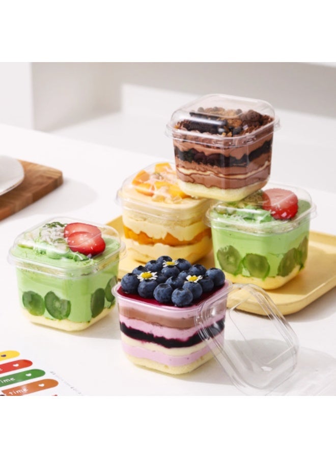 Plastic Dessert Cups with Lids and Spoons, 50 Pack Clear Tiramisu Containers, 250ml Yogurt Parfait Cups for Mousse, Fruit, Puddings, Party Catering - Image 2